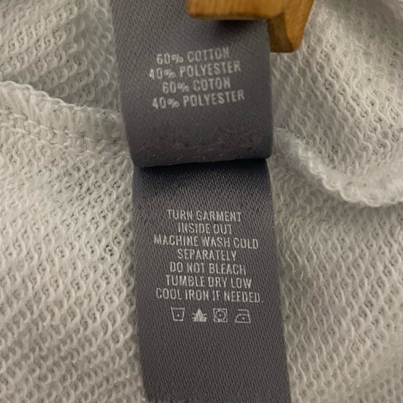 aerie crewneck cropped distressed white athletic sweater cotton blend - Picture 8 of 10